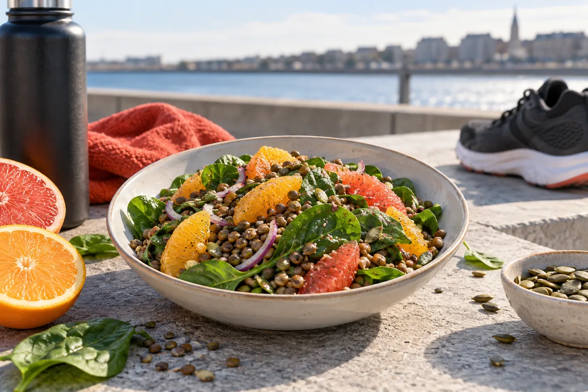 Assiette riche en fer, nutrition de la femme sportive